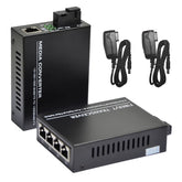 10/100/1000Mbps 1Port and 4Ports Ethernet to Fiber Optic Media Converter Single Mode 4 RJ45 and 1 SC Fiber Port